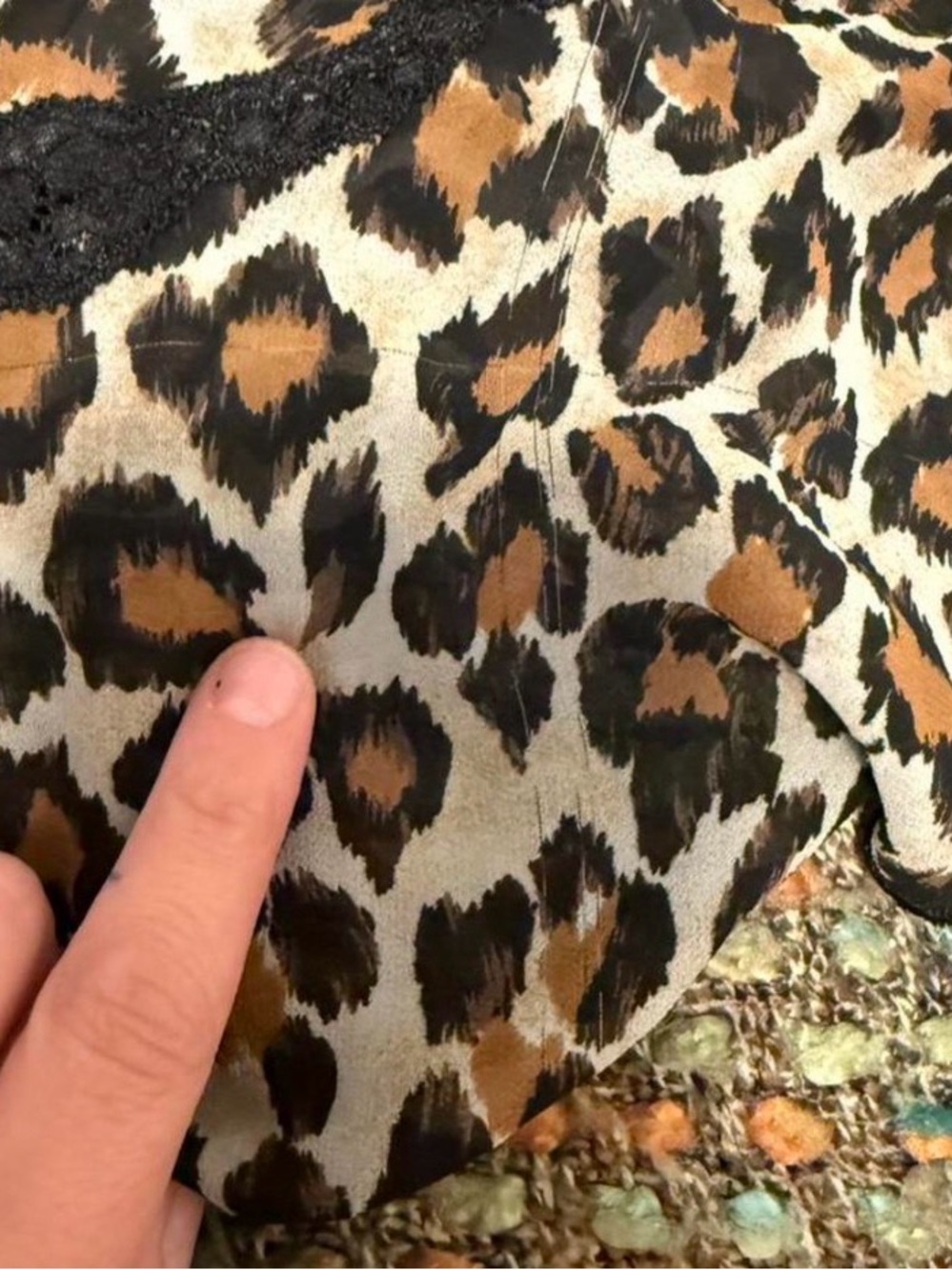 Y2K Leopard Print Lace Trim Cami Baby Doll Dress Mob Wife Baddie Bratz Rock L - Picture 6 of 8